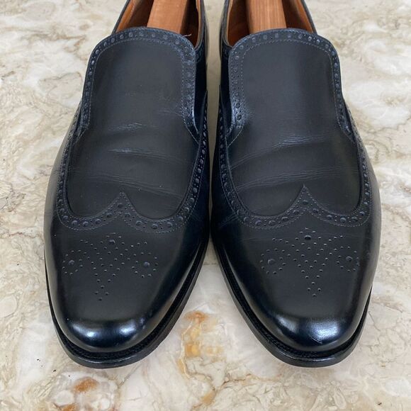 Peal & Co. For Brooks Brothers Slip On Wingtip Leather Shoes - Size 13D - Picture 4 of 14